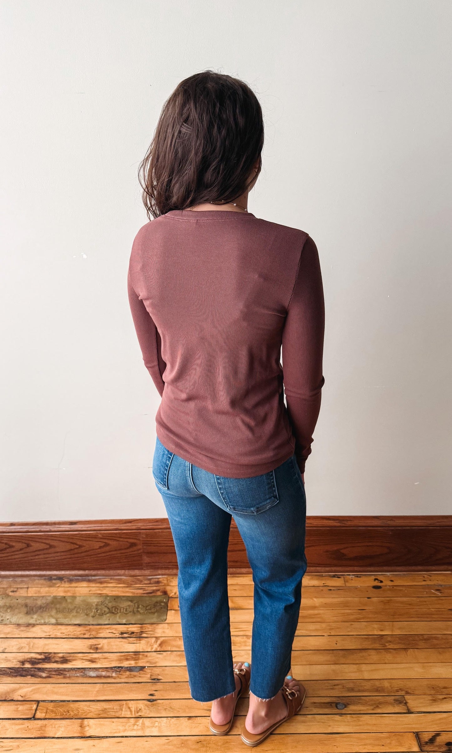 Gabby Espresso Ribbed Top