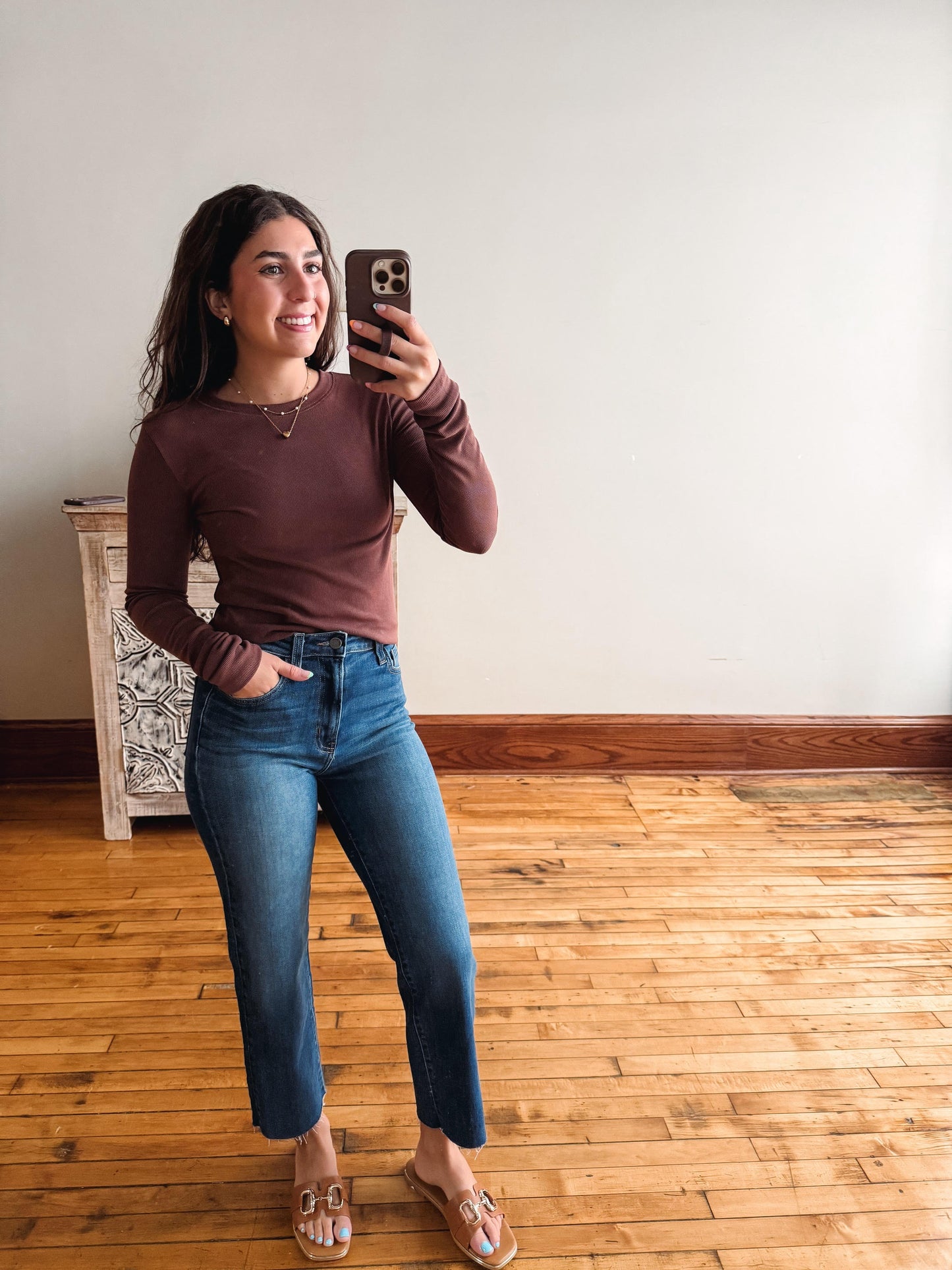 Gabby Espresso Ribbed Top