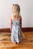 Girls Blue Floral Poplin Dress