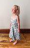 Girls Blue Floral Poplin Dress