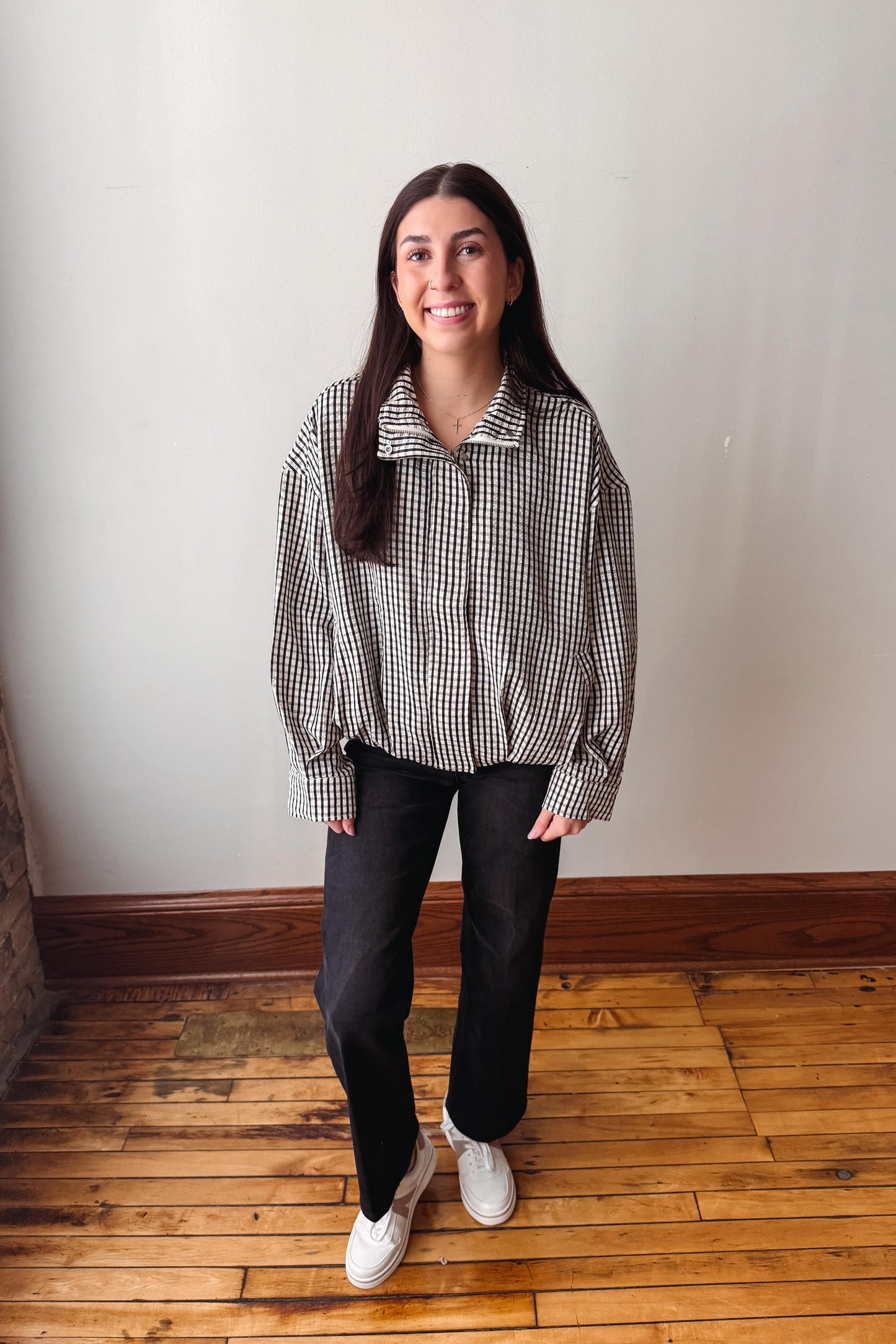 Kristina Black Gingham Jacket