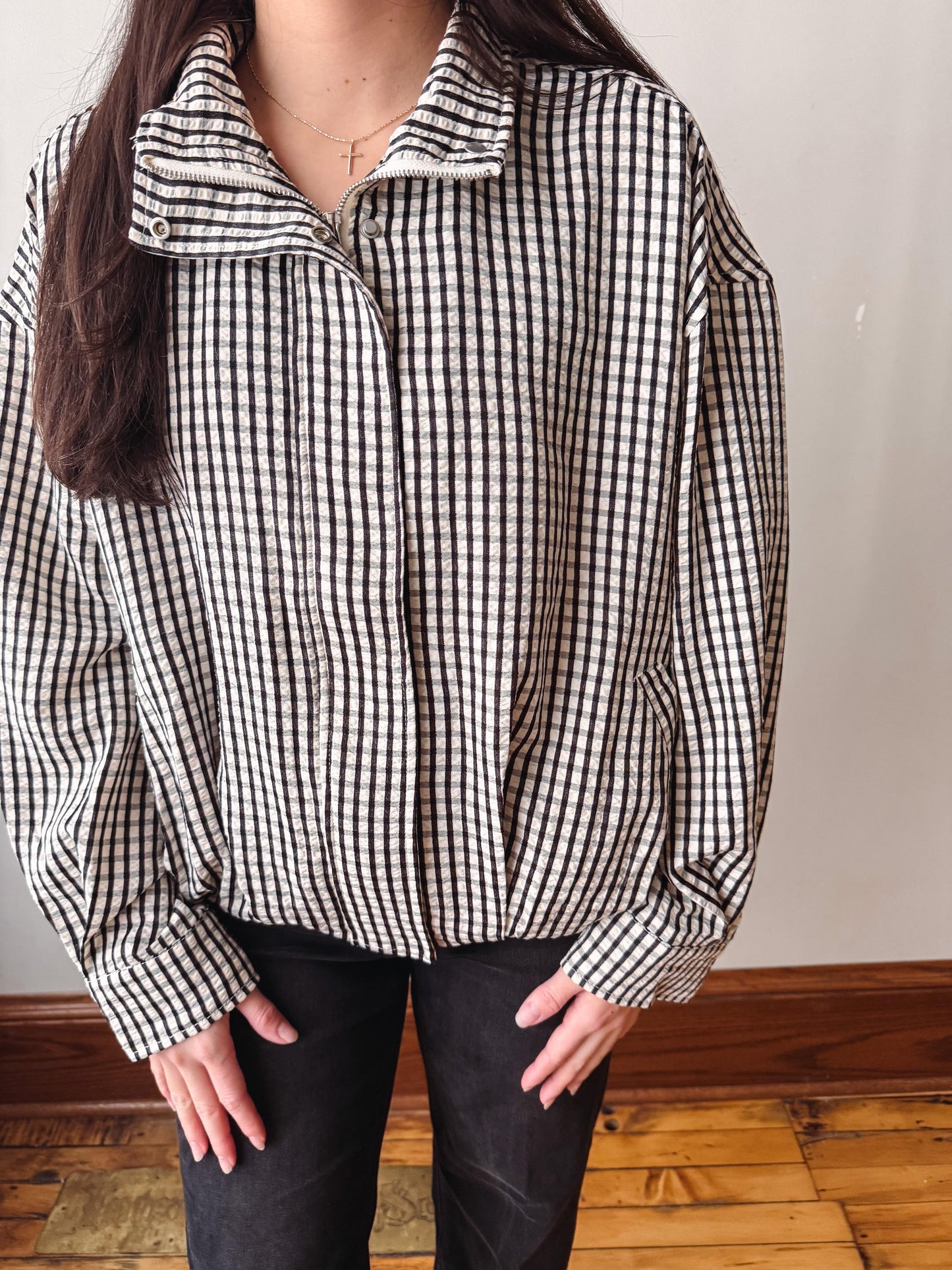 Kristina Black Gingham Jacket