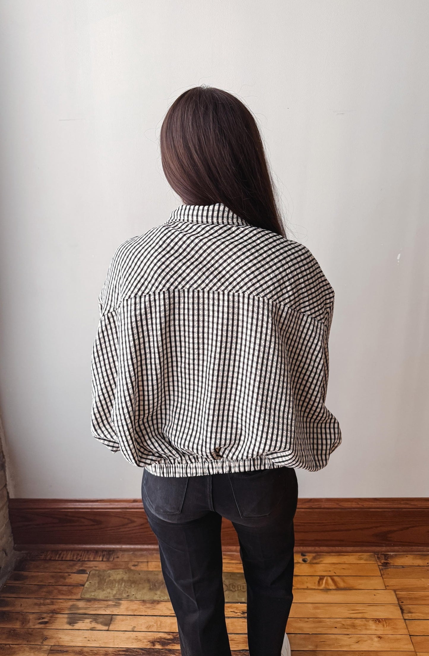 Kristina Black Gingham Jacket