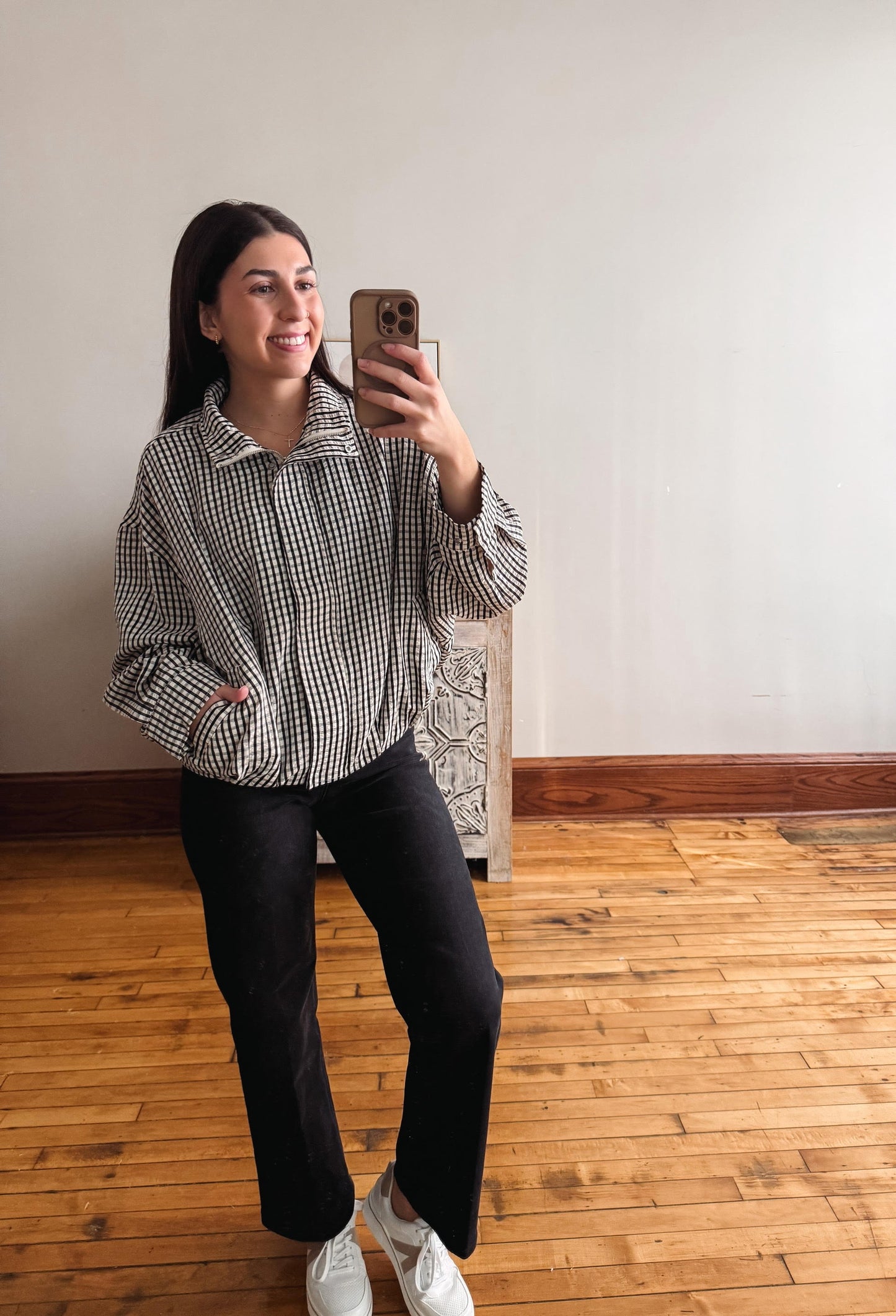 Kristina Black Gingham Jacket