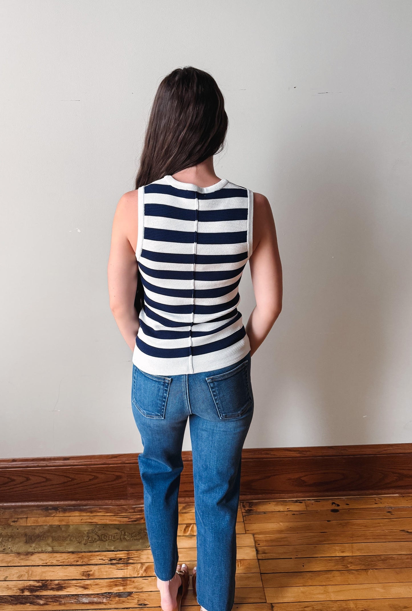 Stevie Navy Striped Sweater Top