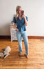 Isla Light Denim Peplum Blouse