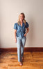 Isla Light Denim Peplum Blouse