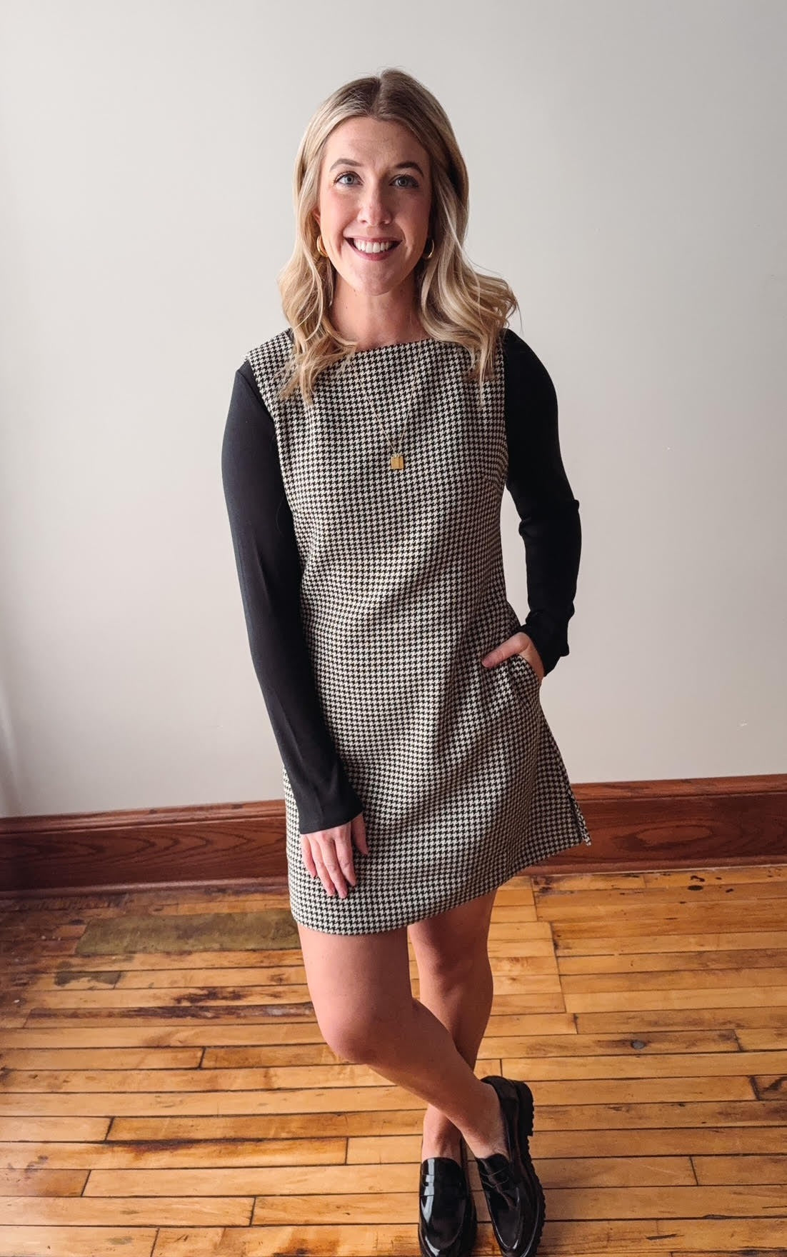 Houndstooth Mini Dress Large Houndstooth Mini Dress Large