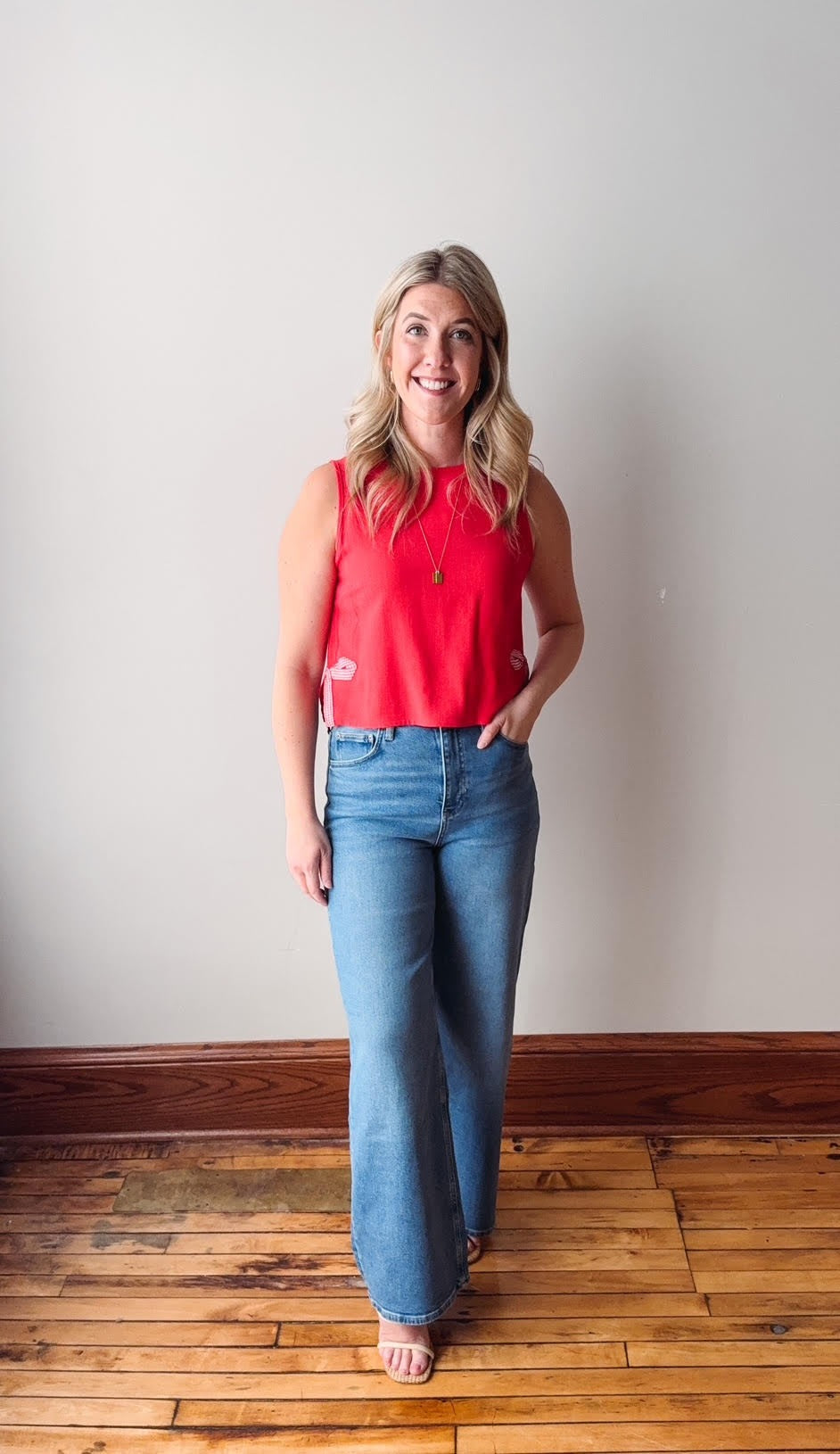 Renee Poppy Red Bow Tank