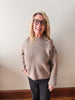 Alexandra Mocha Button Cropped Sweater