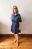 Clara Blue Suede Dress