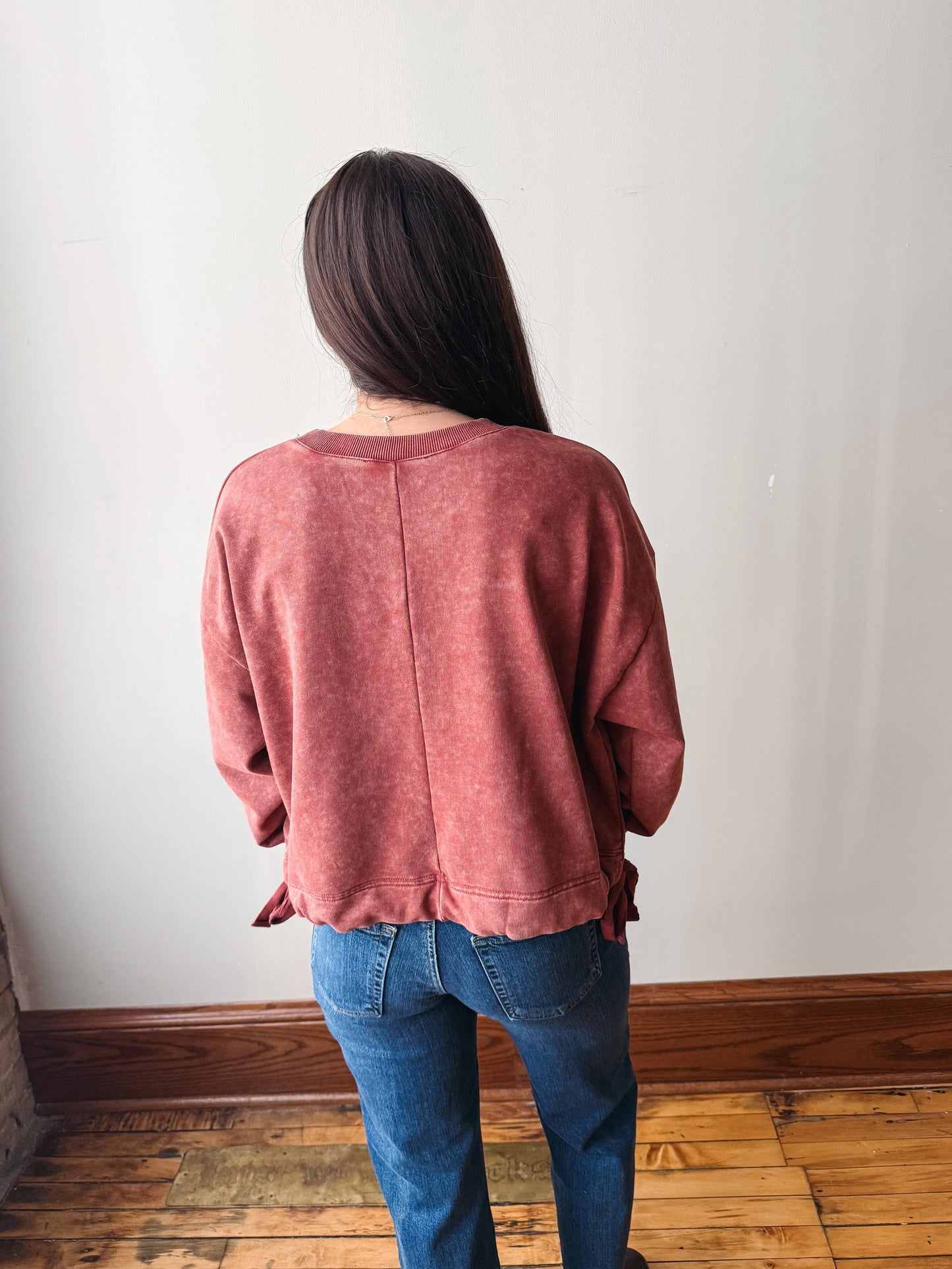 Romy Smoky Marsala Cinched Sweatshirt