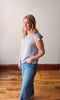 Saylor Denim + White Stripe Top