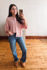 Flossie Dusty Rose Short Sleeve Cardigan