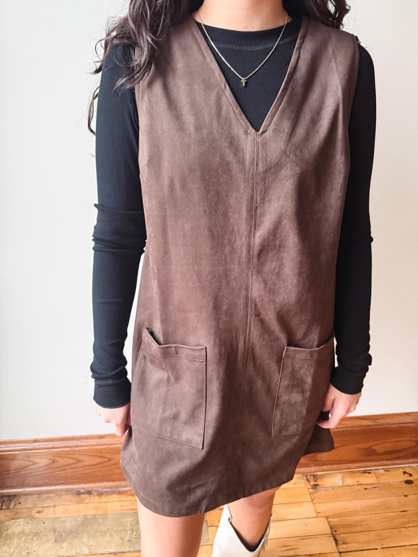 Lennon Espresso Suede Dress
