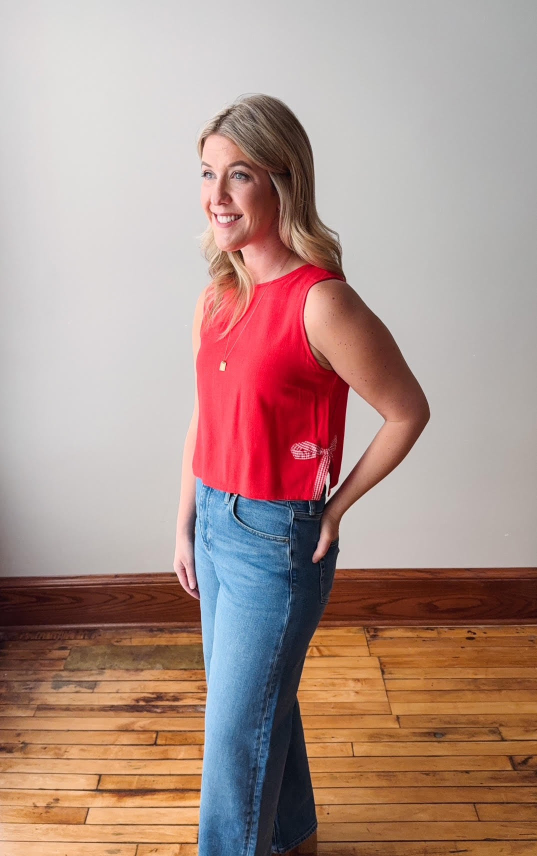 Renee Poppy Red Bow Tank