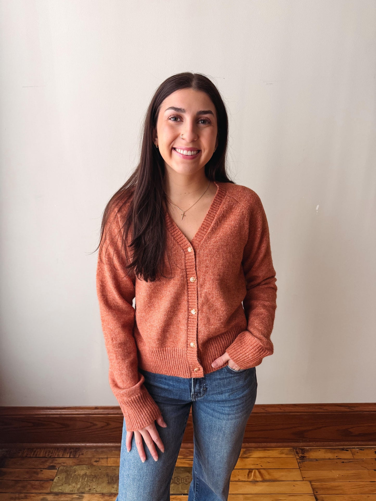 Libby Bronze Button Cardigan