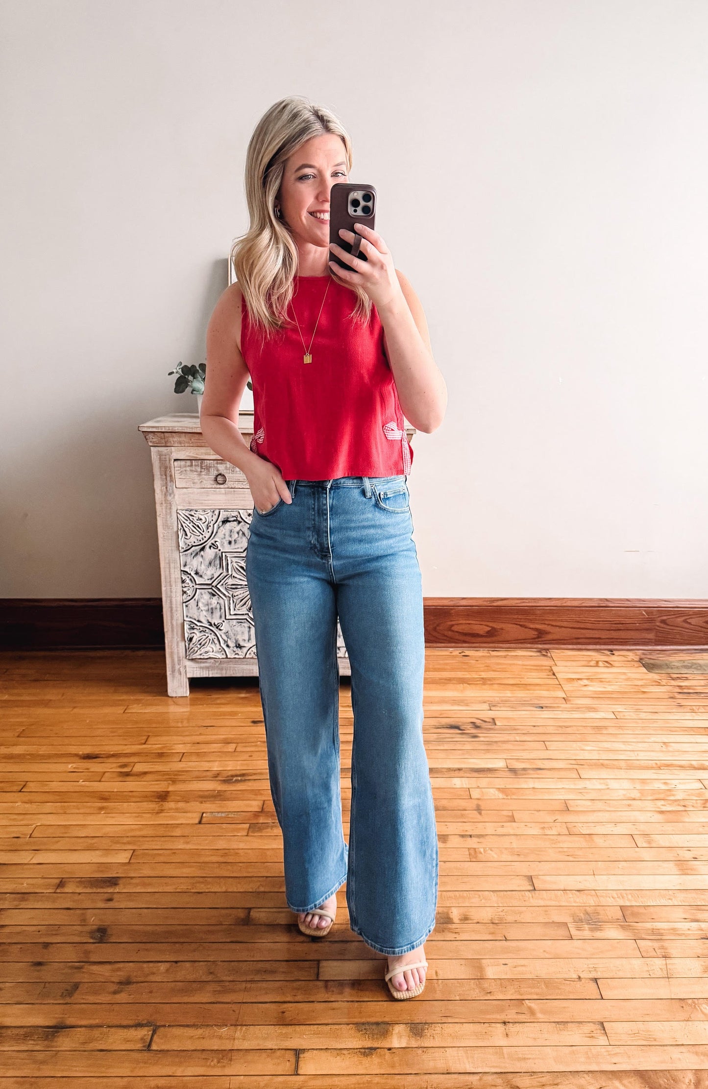 Renee Poppy Red Bow Tank