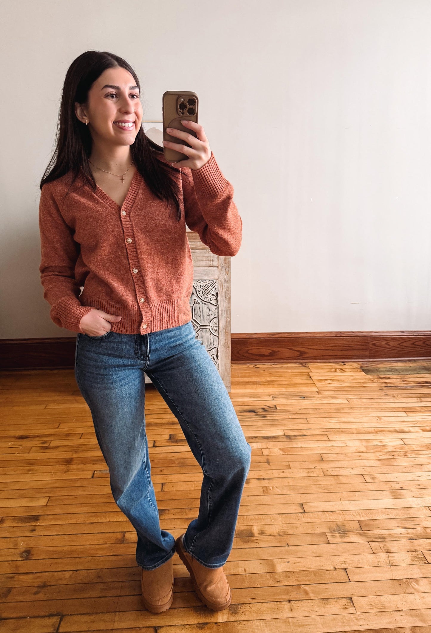 Libby Bronze Button Cardigan