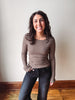 Madi Taupe + Charcoal Striped Top