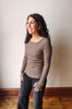 Madi Taupe + Charcoal Striped Top