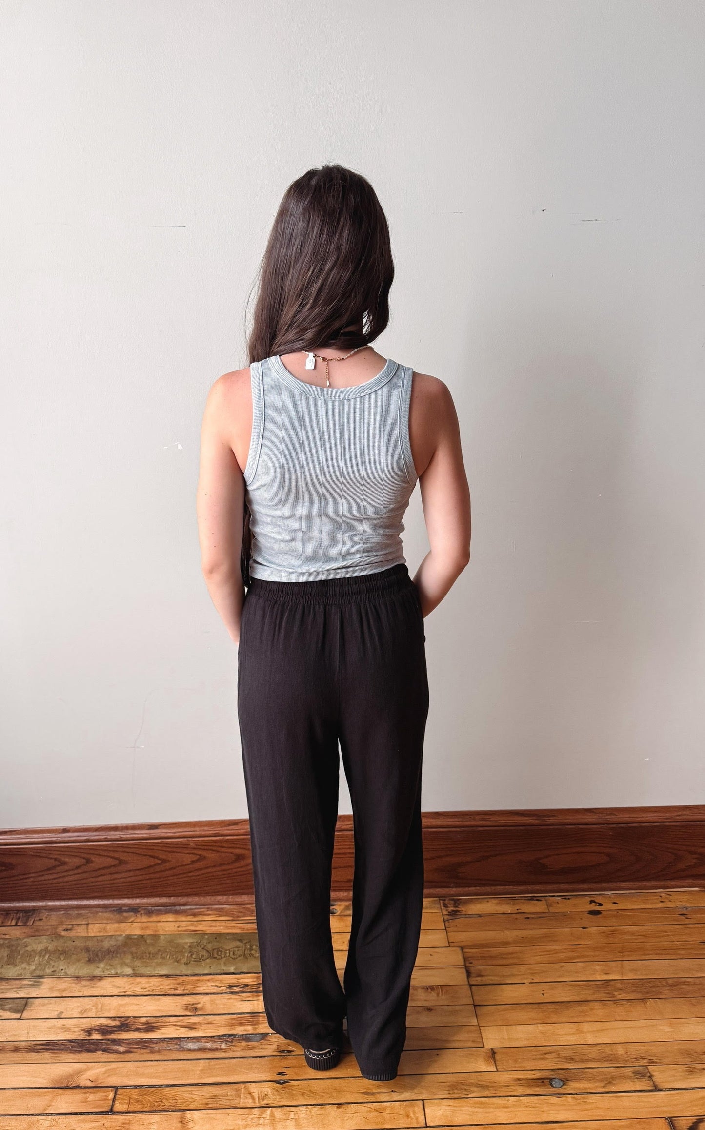 Aspen Melange Grey Ribbed Tank
