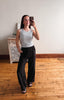 Aspen Melange Grey Ribbed Tank