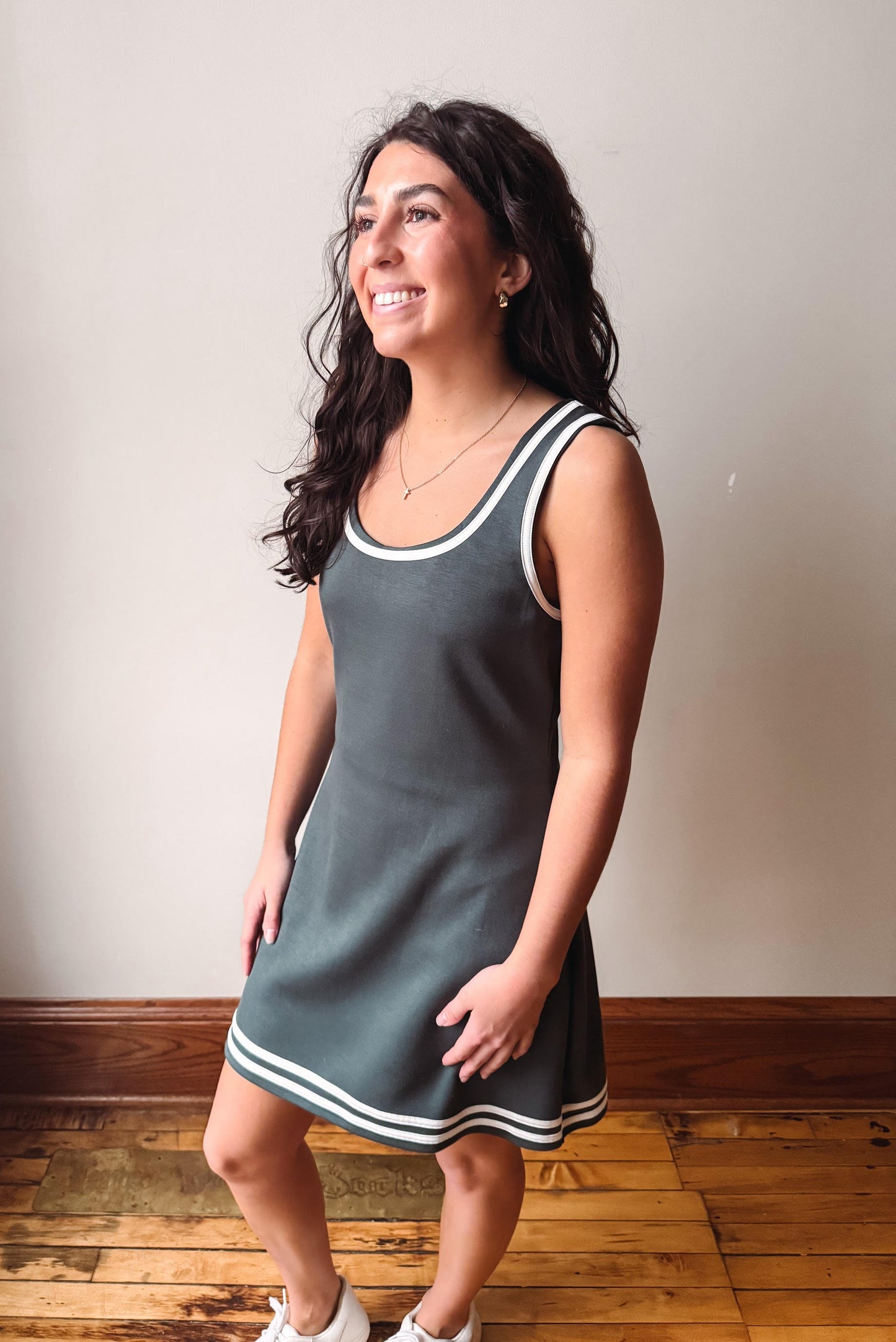 Mila Hunter Green Scuba Dress