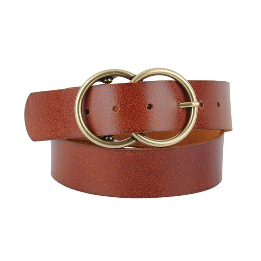 Tan Double Circle Leather Belt