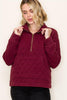 Devon Burgundy Quilted Sweatshirt
