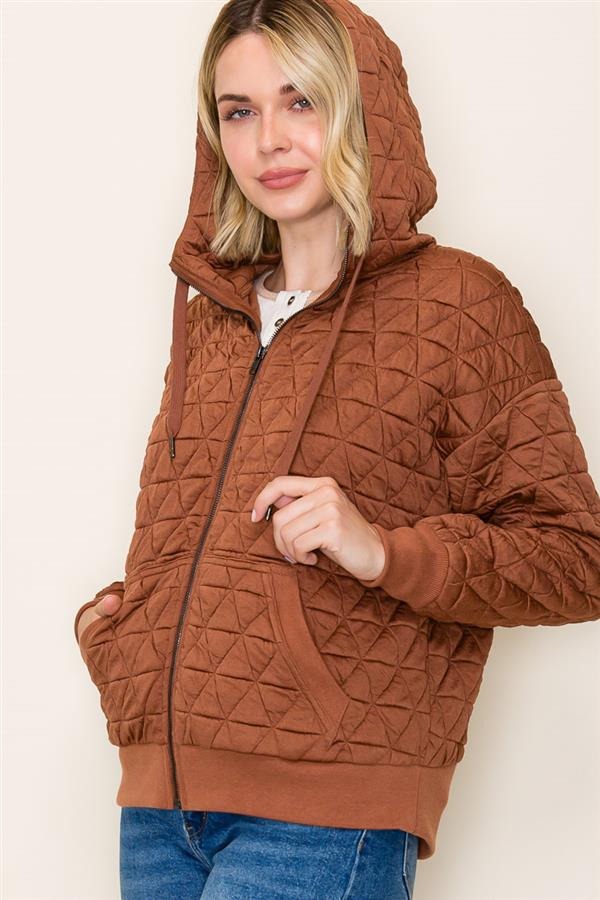 Evelyn Copper Quilted Jacket