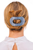 Blue Round Flat Hair Clip (Medium)