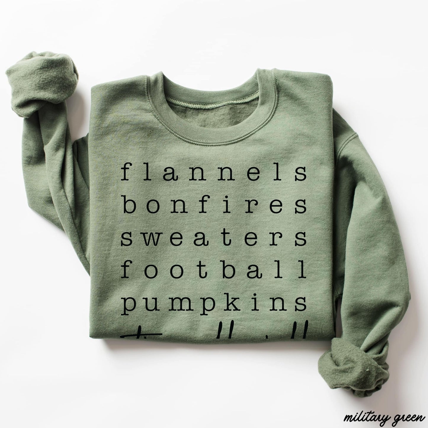 Fall List Olive Sweatshirt