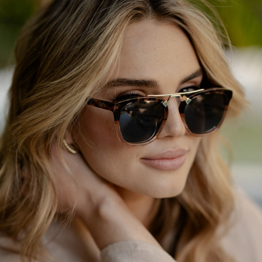 Demi Crystal Brown Tortoise Sunglasses