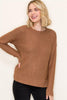 Courtney Camel Ribbed Pullover Sweater