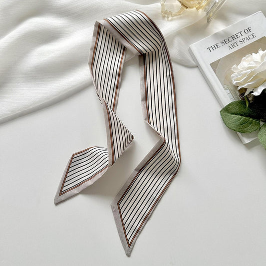 Printed Headband Scarf - Champagne Lines