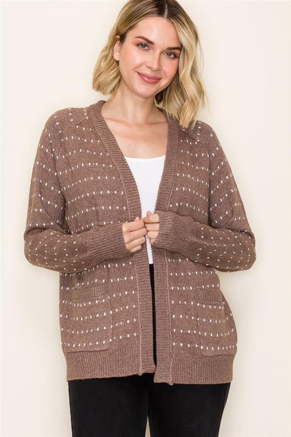 Gloria Cappuccino Dotted Cardigan