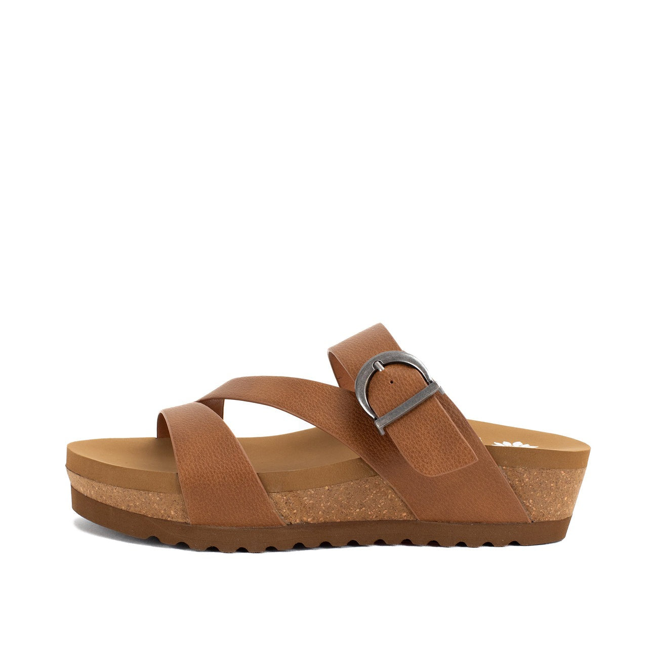 Rosette Flatform Brown Sandal