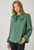 Hunter Green Ribbon Tie Stripe Shirt