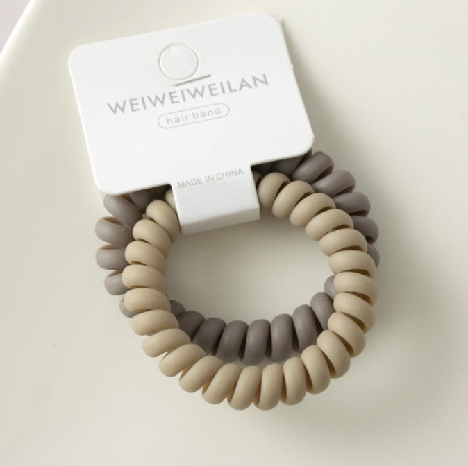 Frosted Large Hair Bands - Khaki + Grey