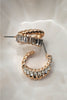 Gold Rhinestone Intwined Hoop Earrings