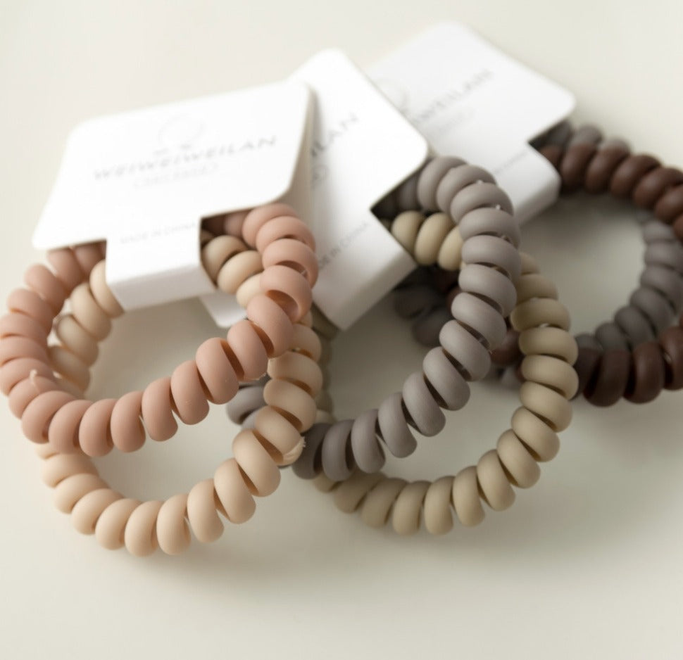 Frosted Large Hair Bands - Nude + Blush