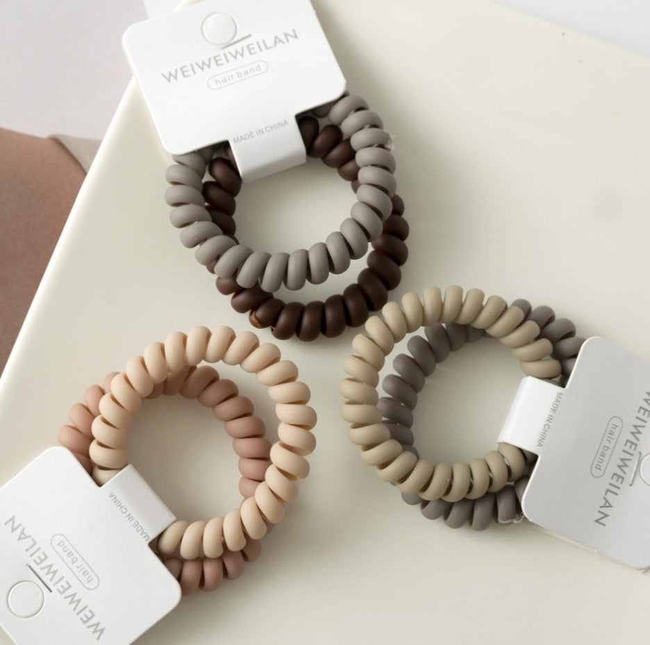 Frosted Large Hair Bands - Khaki + Grey