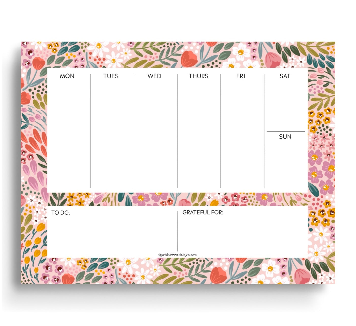 Summer Meadow Weekly Planner Notepad