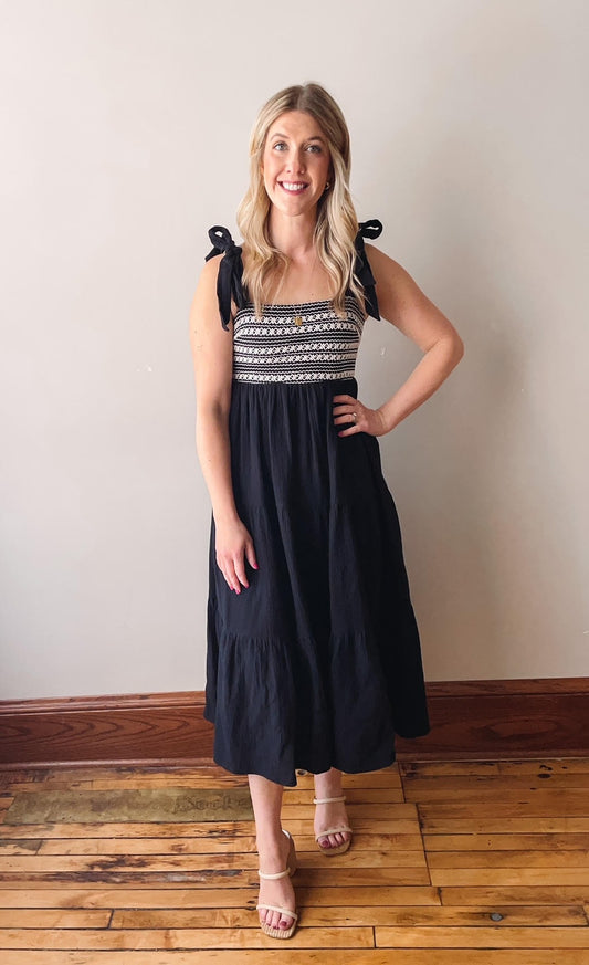 Abby Crochet Top Midi Dress