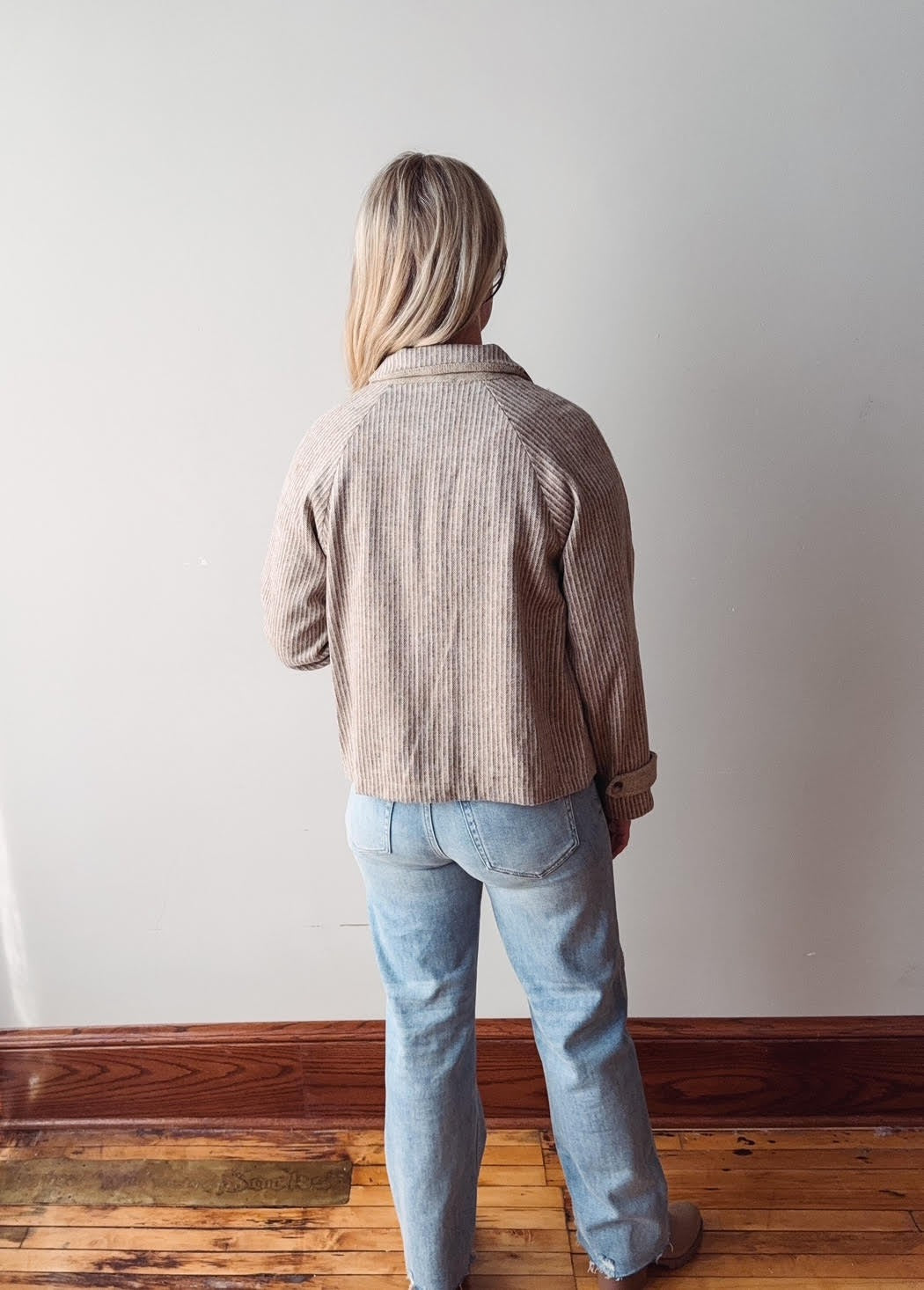 Almond Mixed Media Jacket