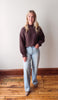 Arden Chocolate Cropped Knit Sweater