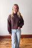 Arden Chocolate Cropped Knit Sweater