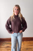 Arden Chocolate Cropped Knit Sweater