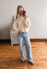 Arden Cream Cropped Knit Sweater
